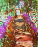 Impressionistic - Garden At Giverny 3 - Acrylic Photographed